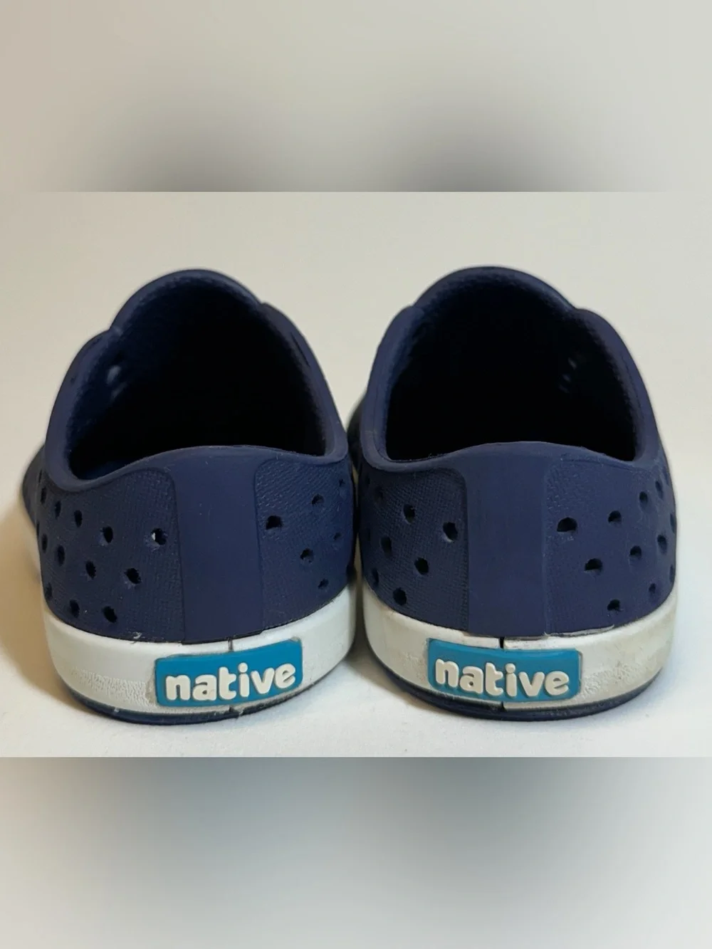 Native Kids Navy Blue Slip-On Water Shoes with White Toe